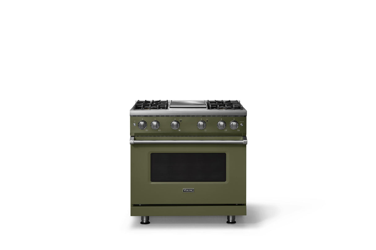 36"W. Sealed Burner Gas Range (Burner: 4g, Finish: Martini, Trim: Polished Chrome, Fuel: Propane)