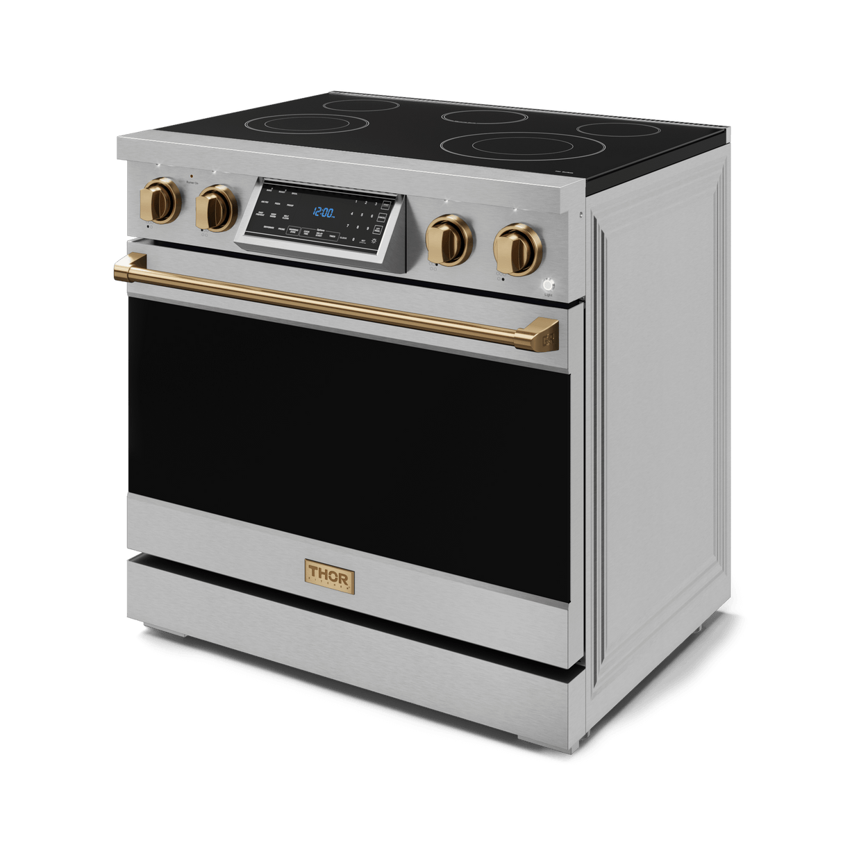 36 Inch Professional Electric Range With Tilt Panel Touch Control In Stainless Steel/bronze  Gordon Ramsay Series