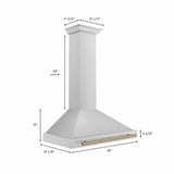ZLINE 30 in. Autograph Edition Convertible Stainless Steel Range Hood with Stainless Steel Shell and Champagne Bronze Accents (KB4STZ-30-CB) [Color: Champagne Bronze Accents]