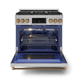36 Inch Professional Gas Range With Tilt Panel Touch Control In Stainless Steel/bronze  Gordon Ramsay Series