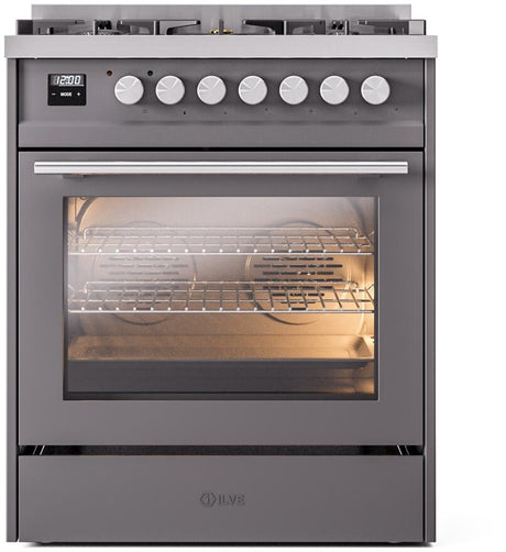 Professional Plus II 30 Inch Dual Fuel Liquid Propane Freestanding Range in Matte Graphite with Trim