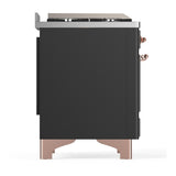 ILVE UMD40FQNR3MGP Majestic III 40 inch Dual Fuel Range with 6 Burners and Griddle, Dual Function Burner up to 25,000 BTU (Natural Gas, Solid Door, Graphite Matte, Copper)
