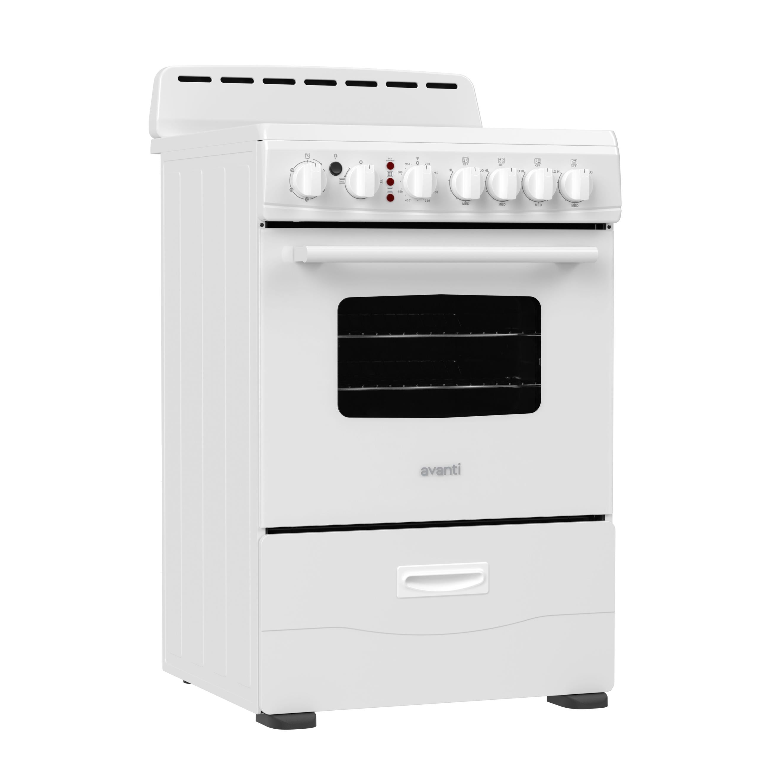 Avanti 24-Inch Freestanding Electric Range with Ceramic Glass Cooktop, in White (CERU240P0W)