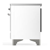 ILVE UMIB36NR3WHC Majestic III 36 inch Induction Range with 6 Elements, 3.5 cu. ft. Total Oven Capacity (Triple Glass Door, White, Chrome)