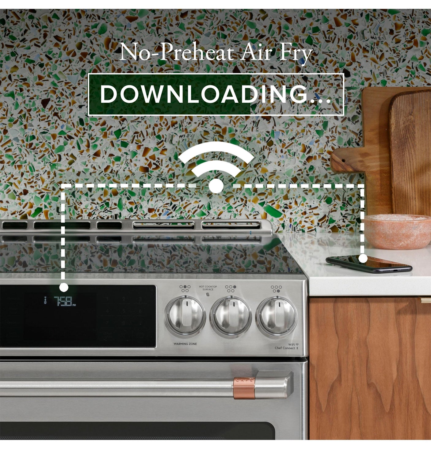 Café 30" Smart Slide-In, Front-Control, Dual-Fuel, Double-Oven Range with Convection