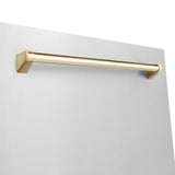 ZLINE Autograph Edition 24" 3rd Rack Top Touch Control Tall Tub Dishwasher in Stainless Steel with Accent Handle, 45dBa (DWMTZ-304-24) [Color: Gold]