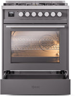 Professional Plus II 30 Inch Dual Fuel Liquid Propane Freestanding Range in Matte Graphite with Trim