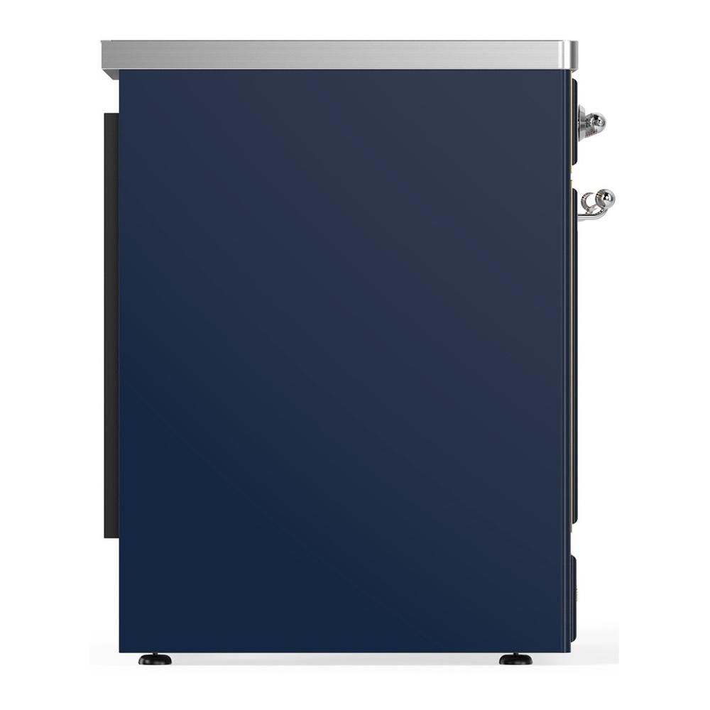 ILVE UMIB30QNR3MBC Majestic III 30 inch Induction Range with 4 Elements, 4 cu. ft. Oven Capacity (Solid Door, Midnight Blue, Chrome)