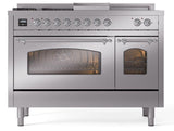 Nostalgie II 48 Inch Dual Fuel Liquid Propane Freestanding Range in Stainless Steel with Chrome Trim