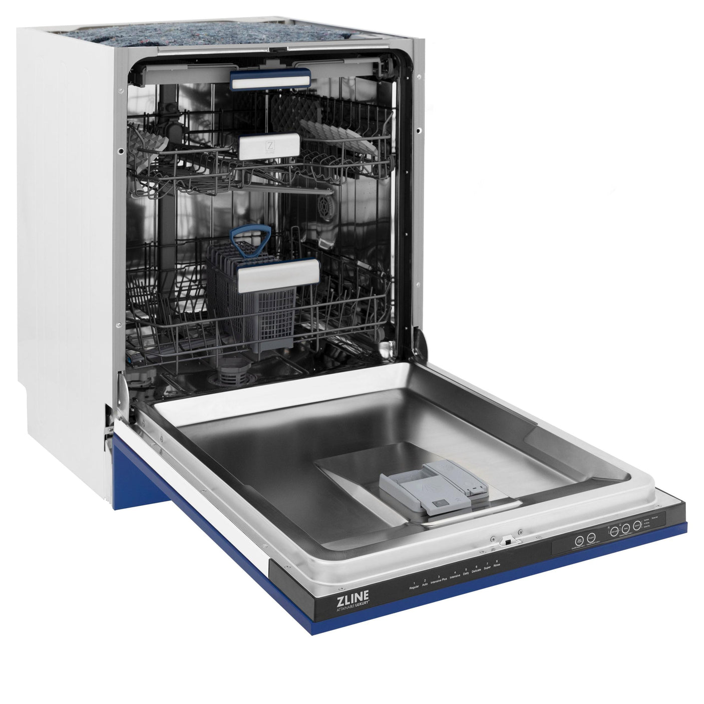 ZLINE 24" Tallac Series 3rd Rack Dishwasher with Traditional Handle, 51dBa (DWV-24) [Color: Blue Matte]