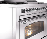 Nostalgie II 36 Inch Dual Fuel Natural Gas Freestanding Range in Stainless Steel with Chrome Trim