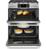 GE Cafe™ Series 30" Slide-In Front Control Dual-Fuel Double Oven with Convection Range