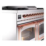 ILVE UND40FNMPSSPLP Nostalgie II Noblesse 40 inch Dual Fuel Range (Liquid Propane, Triple Glass Door, Stainless Steel, Copper)