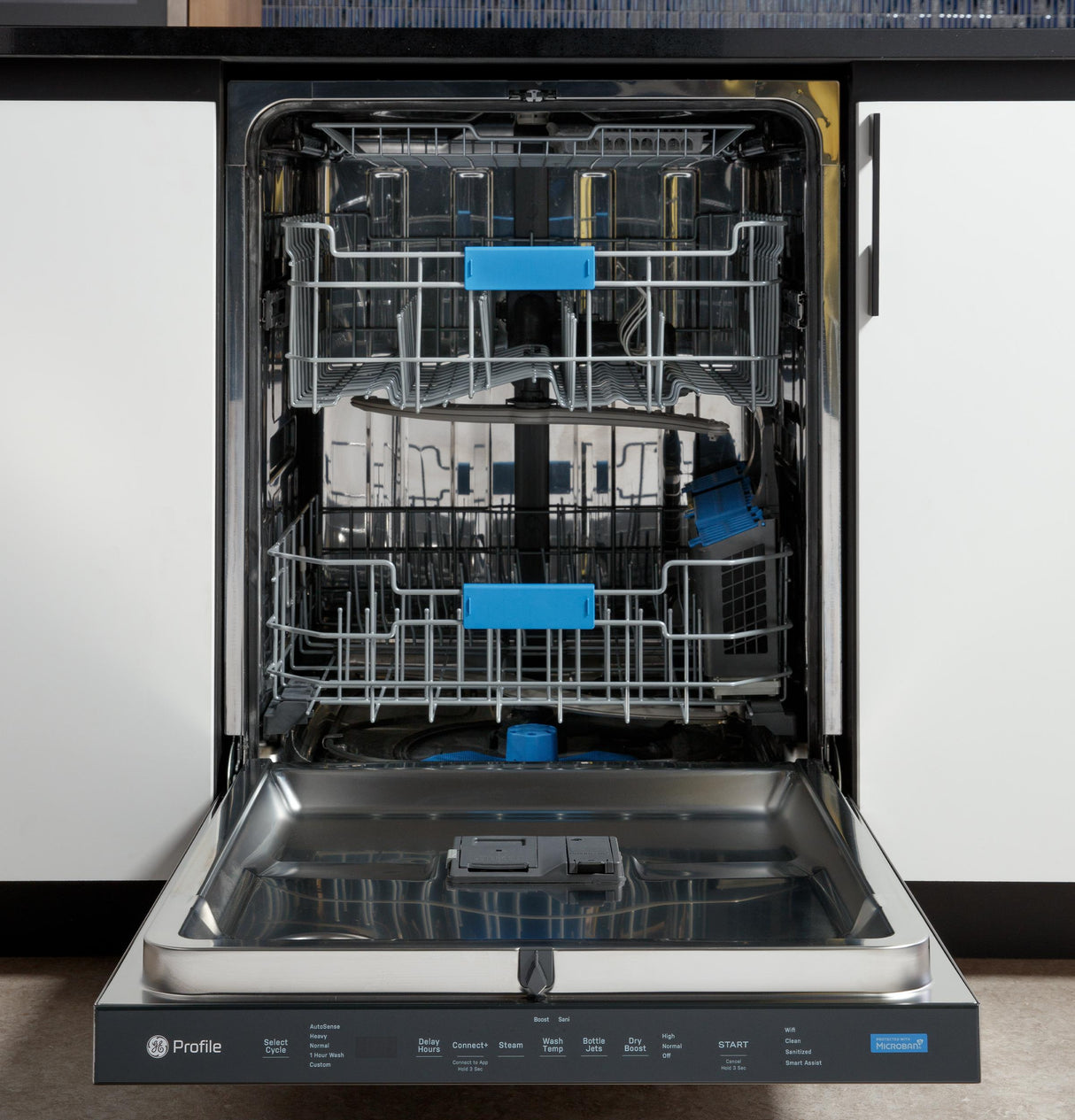 GE Profile™ ENERGY STAR® Fingerprint Resistant Top Control Stainless Interior Dishwasher with Microban™ Antimicrobial Technology