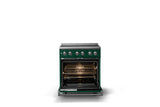 30"W. Electric Range (Finish: Ivy, Trim: Polished Chrome)