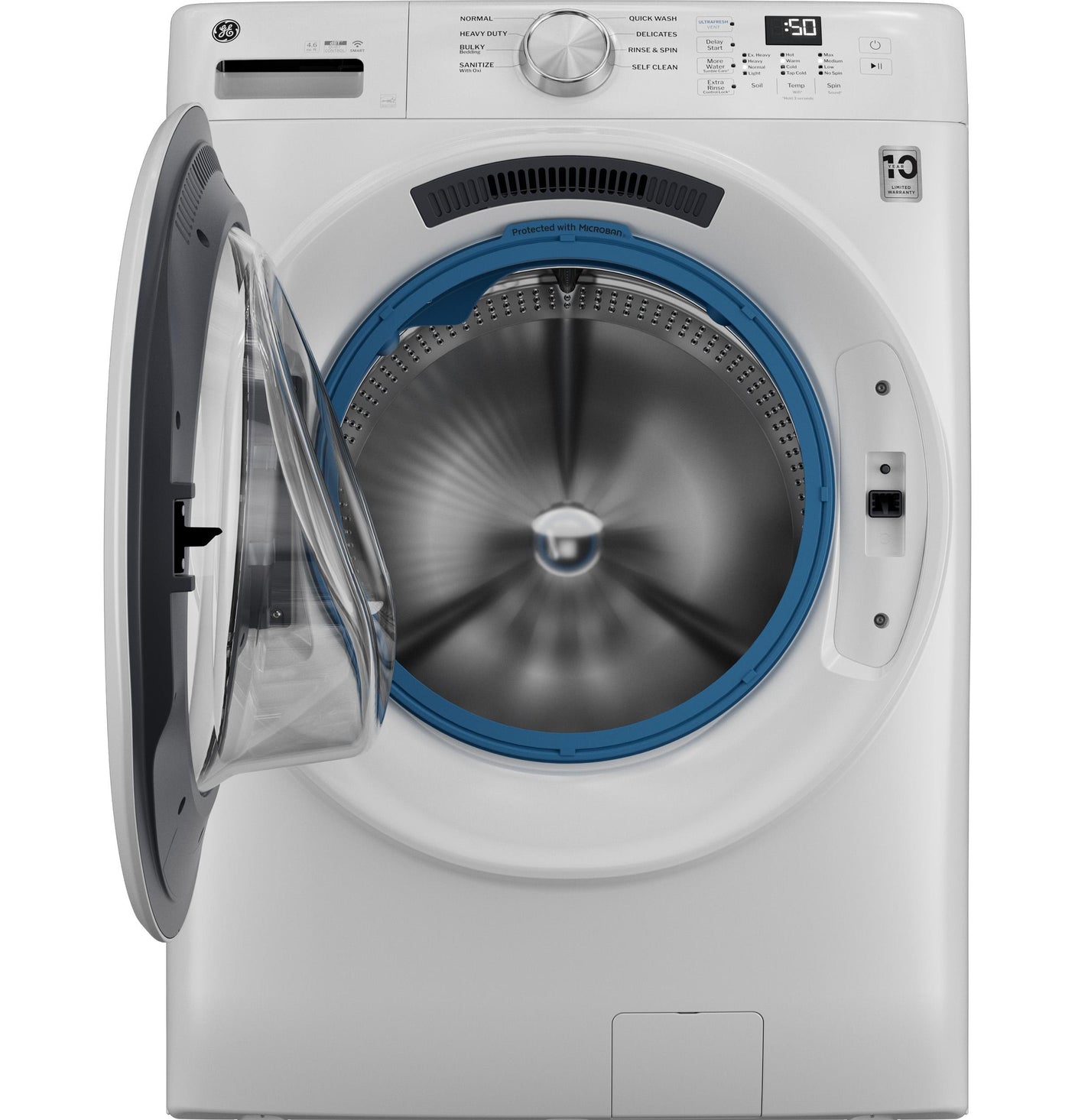 GE® ENERGY STAR® 4.6 cu. ft. Capacity Smart Front Load Washer with UltraFresh Vent System with OdorBlock™