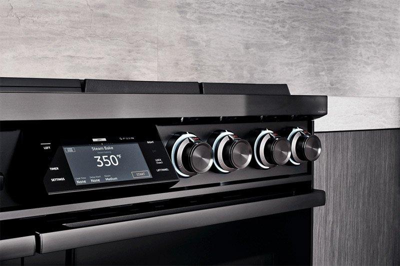 48" Pro Dual-Fuel Steam Range, Graphite Stainless Steel, Natural Gas/High Altitude