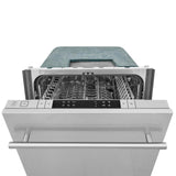 ZLINE 18 in. Compact Top Control Dishwasher with Stainless Steel Tub and Modern Style Handle, 52 dBa (DW-18) [Color: DuraSnow Stainless Steel]