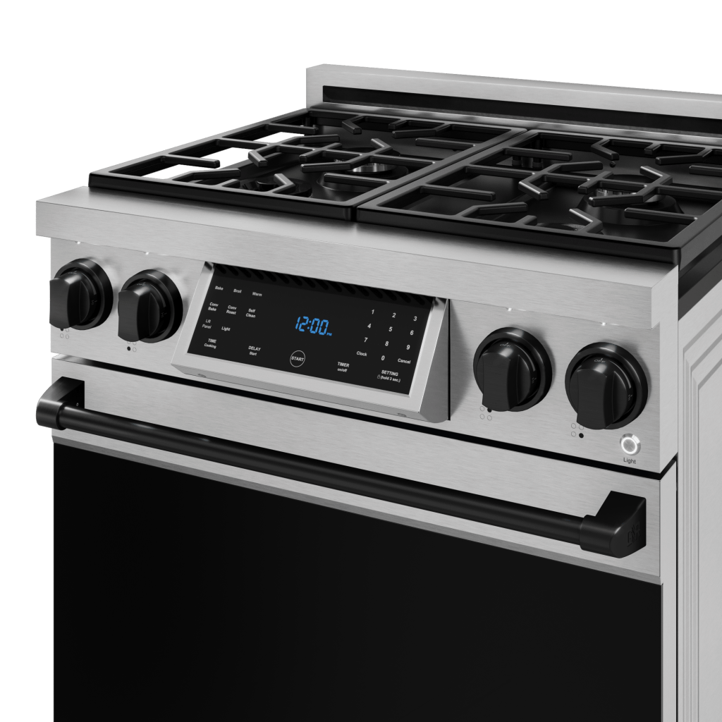 30 Inch Professional Gas Range With Tilt Panel Touch Control In Stainless Steel/black  Gordon Ramsay Serie