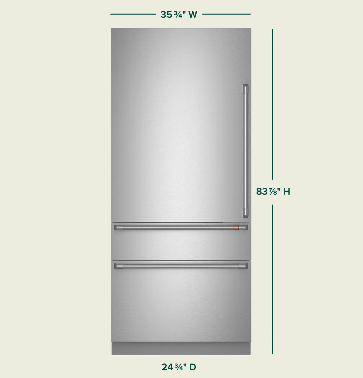 CAFE™ 36" Panel-Ready Integrated Bottom-Freezer Refrigerator - Left Swing