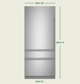 CAFE™ 36" Panel-Ready Integrated Bottom-Freezer Refrigerator - Left Swing