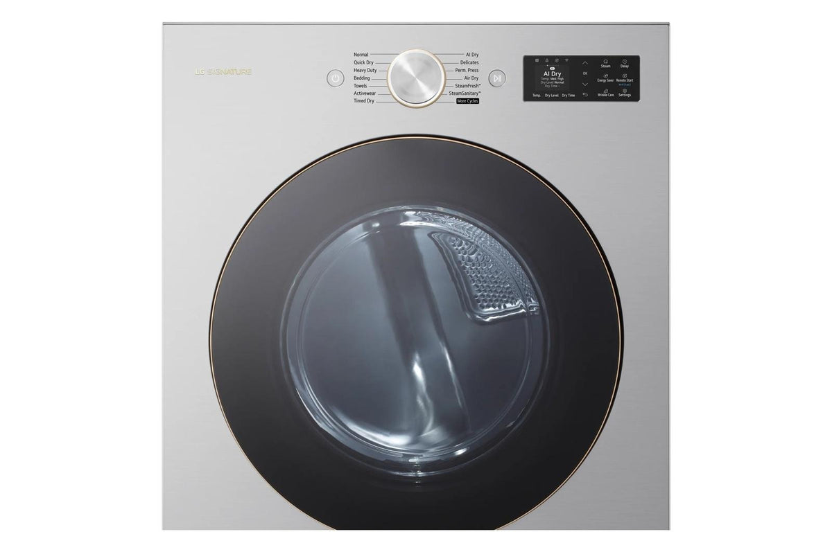 LG SIGNATURE 9.0 cu. ft. Mega Capacity Smart Front Load Electric Dryer with TurboSteam®, Built-In Intelligence and Hybrid Electronic Controls with LCD Display
