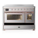 ILVE UMIB48NR3SSP Majestic III 48 inch Induction Range with 6 Elements, 5.02 cu. ft. Total Oven Capacity (Triple Glass Door, Stainless Steel, Copper)