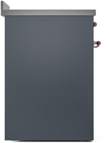Nostalgie II 30 Inch Electric Freestanding Range in Blue Grey with Copper Trim