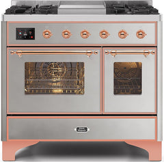 Majestic II 40 Inch Dual Fuel Liquid Propane Freestanding Range in Stainless Steel with Copper Trim