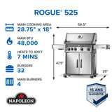 Rogue 525 SB with Range Side Burner , Natural Gas, Stainless Steel