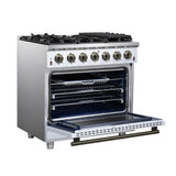 Forno Massimo 36-Inch White Freestanding Gas Range, 6 Sealed Burners, Convection Oven, Energy Efficient
