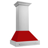 ZLINE 30 in. Stainless Steel Range Hood with Colored Shell Options and Stainless Steel Handle (8654STX-30) [Color: Red Matte]