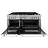 ZLINE 60 in. 7.4 cu. ft. Dual Fuel Range with Gas Stove and Electric Oven in DuraSnow Stainless Steel and Colored Door Options (RAS-60) [Color: DuraSnow Stainless Steel with Red Matte Door]
