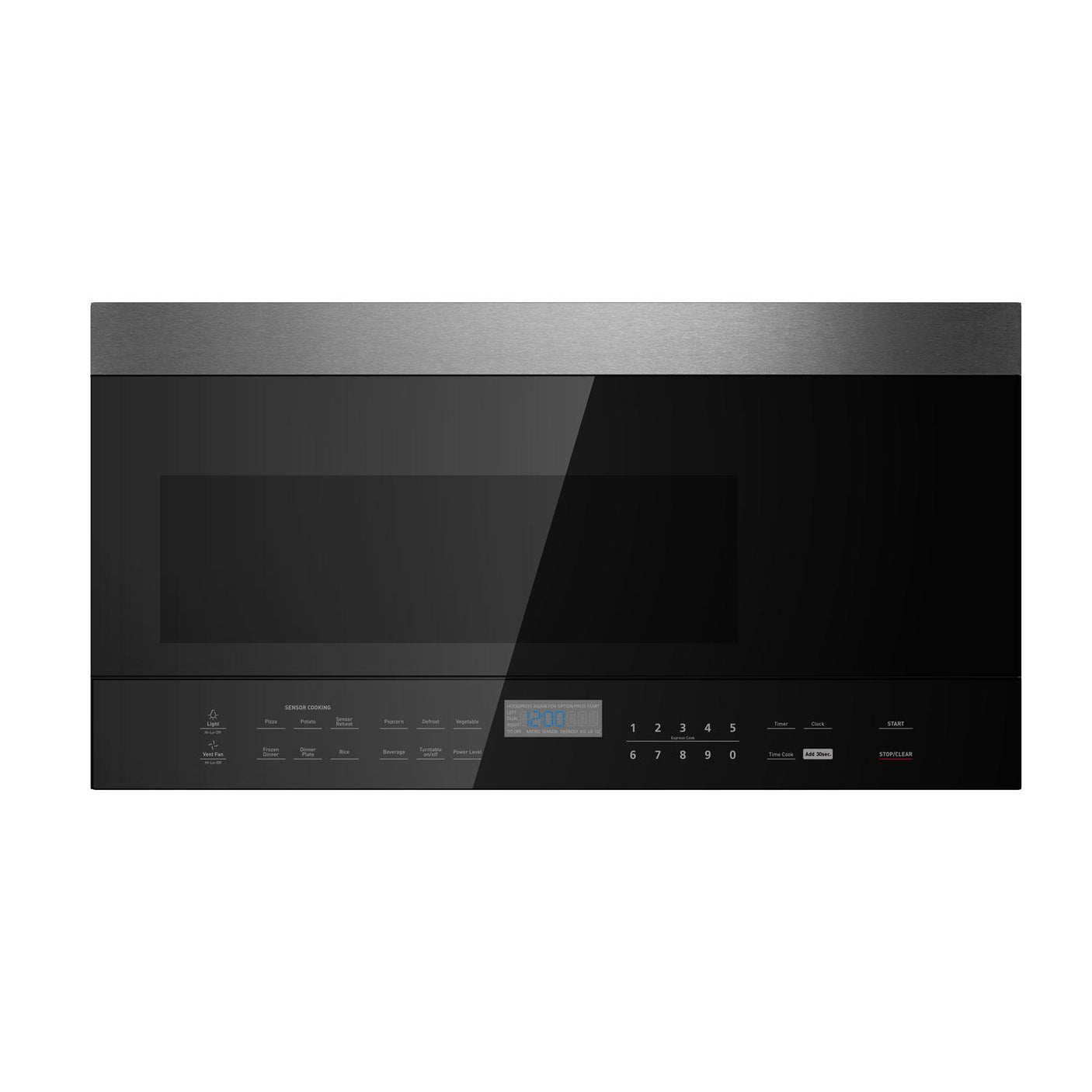 30" Over-The-Range Microwave Oven in Black Glass with Stainless Steel Trim