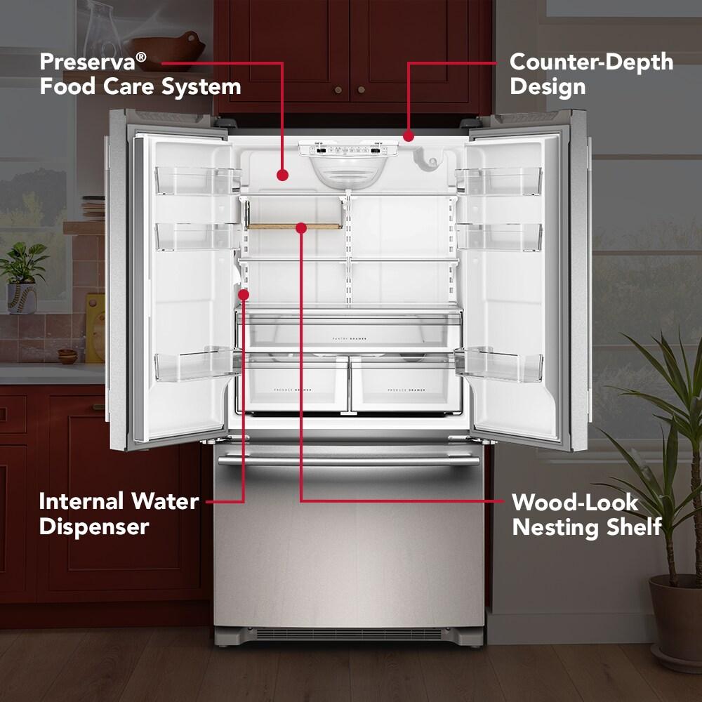 20 Cu. Ft. 36-Inch Counter-Depth French Door Refrigerator with Internal Water Dispenser