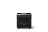 36"W. Sealed Burner Gas Range (Burner: 4g, Finish: Onyx, Trim: Polished Chrome, Fuel: Natural Gas)