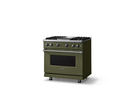 36"W. Sealed Burner Gas Range (Burner: 4g, Finish: Martini, Trim: Polished Chrome, Fuel: Natural Gas)