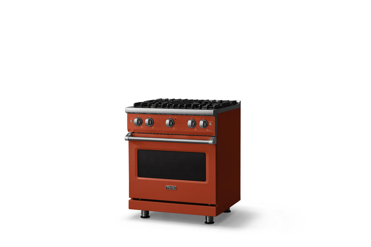 30"W. Sealed Burner Gas Range (Finish: Spiced Cider, Trim: Polished Chrome, Fuel: Natural Gas)