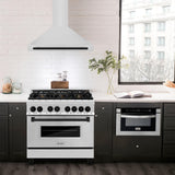 ZLINE 30 in. Autograph Edition Convertible Stainless Steel Range Hood with Stainless Steel Shell and Champagne Bronze Accents (KB4STZ-30-CB) [Color: Matte Black Accents]
