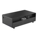 Forno Evoluto Tavolo 51-Inch Black Smart Coffee Table - Dual Refrigerator Drawers, Bluetooth 5.0 Audio, Wireless Charging & RGB Ambient Light