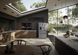 French door fridge-freezer with 2 freezer drawers and water and ice cube dispenser