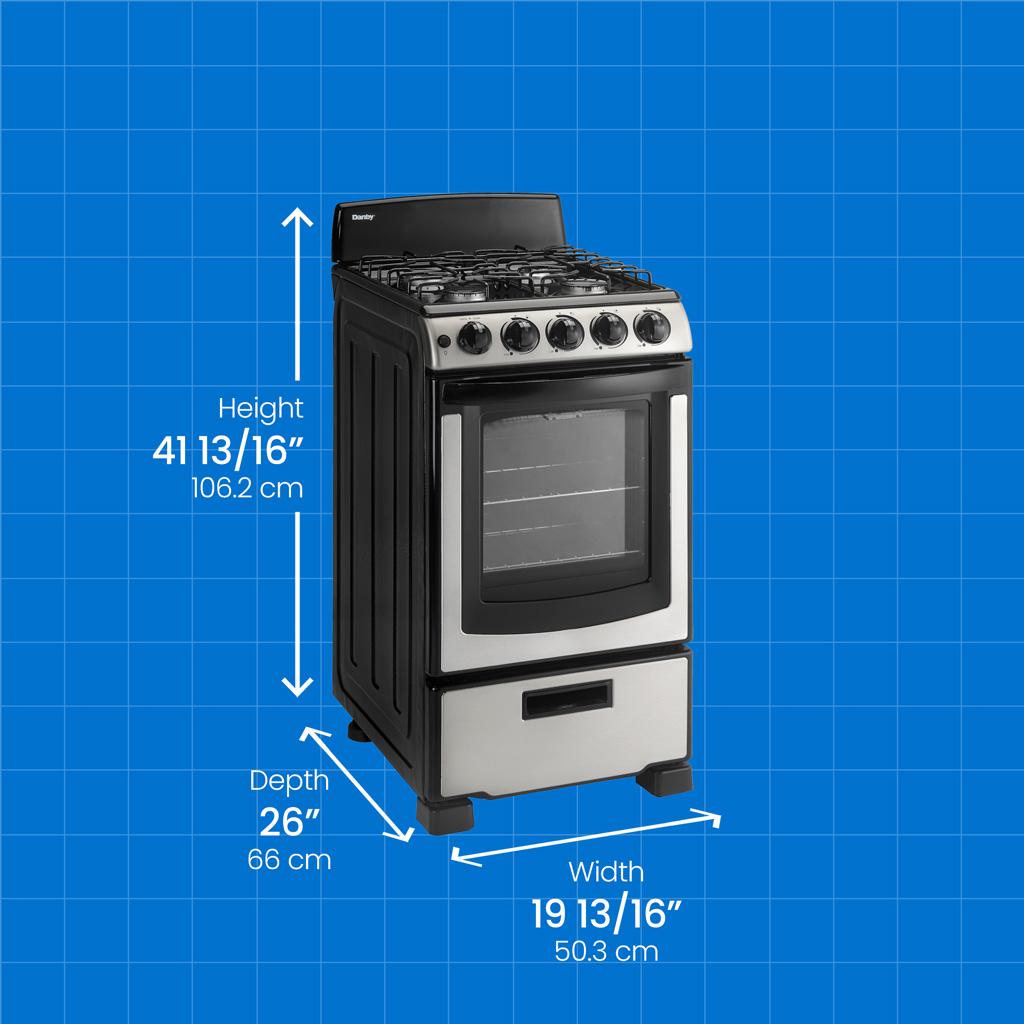 Danby 20" Wide Gas Range in Stainless Steel