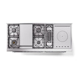 ILVE UN60FSNMPRAG Nostalgie II Noblesse 60 inch Dual Fuel Range (7 Sealed Burners + Griddle + French Top, Natural Gas, Triple Glass Door, RAL, Brass)