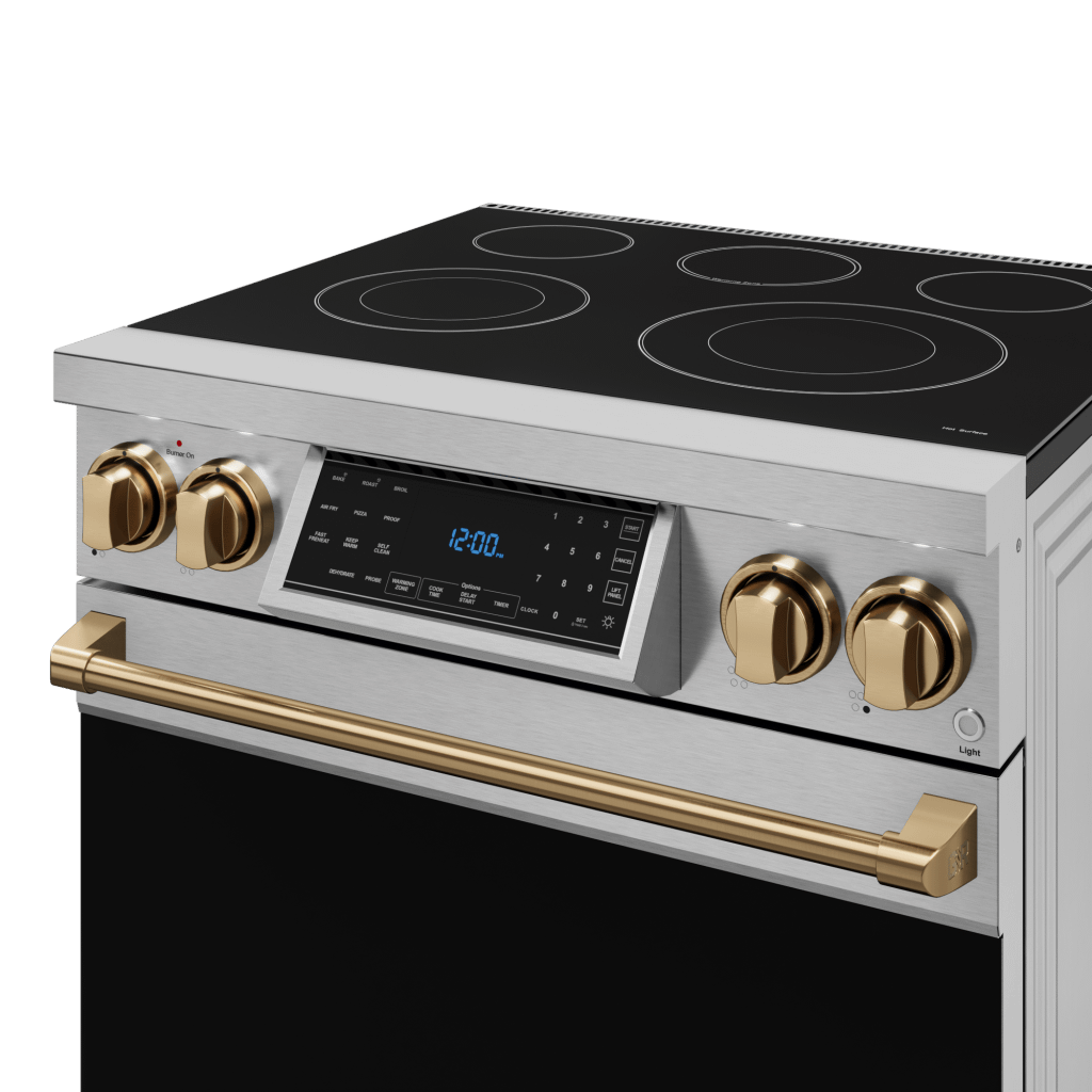 30 Inch Professional Electric Range With Tilt Panel Touch Control In Stainless Steel/bronze  Gordon Ramsay Series