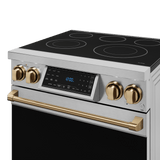 30 Inch Professional Electric Range With Tilt Panel Touch Control In Stainless Steel/bronze  Gordon Ramsay Series