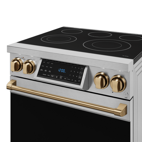 30 Inch Professional Electric Range With Tilt Panel Touch Control In Stainless Steel/bronze  Gordon Ramsay Series