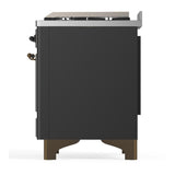 ILVE UM60FSQNR3MGB Majestic III 60 inch Dual Fuel Range with 7 Burners, Griddle and French Top, Dual Function Burner with up to 25,000 BTU (Natural Gas, Solid Door, Graphite Matte, Burnished)