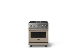 30"W. Open Burner Gas Range (Finish: Nantucket, Trim: Brushed Brass, Fuel: Propane)