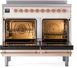 Nostalgie II 40 Inch Electric Freestanding Range in Antique White with Copper Trim
