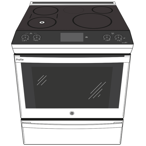 GE Profile™ 30" Smart Slide-In Front-Control Induction Fingerprint Resistant Range with In Oven Camera